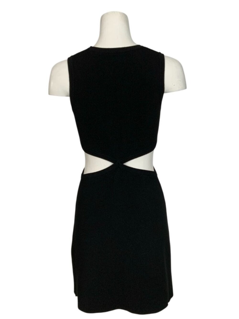 Maje Open Waist Mesh Dress 40 US L Noir Metallic Cutout - Picture 3 of 15
